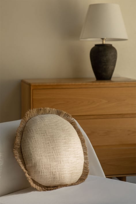 Coussin rond Ø40 cm en coton Paraiba