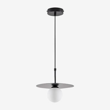 Plafonnier Boule En Verre Jorien Noir - Sklum