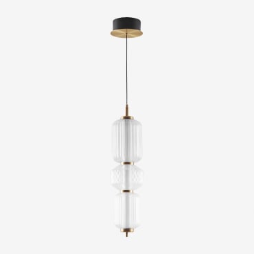 Plafonnier Led Necsar En Fer Et Verre Doré - Sklum