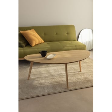 Table basse en MDF et bois de chêne Yavik