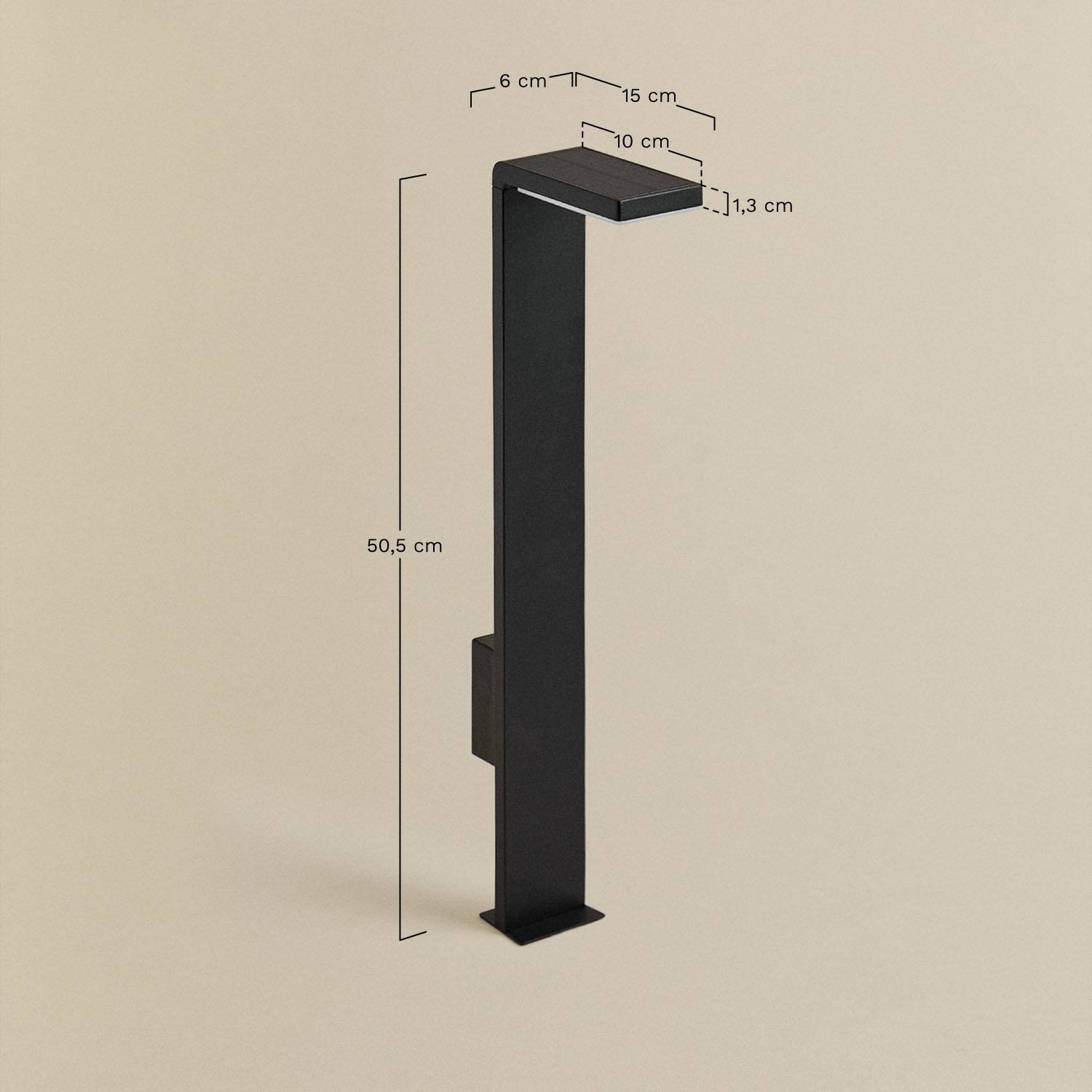 Lampe solaire LED d'extérieur Luxore en aluminium, mesures