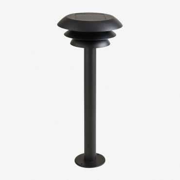 Balise Led Solaire Extérieure En Acier Inoxydable Lirano Noir - Sklum