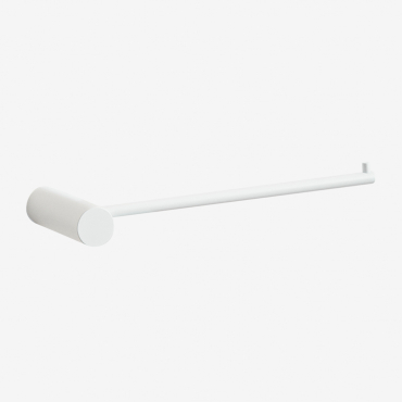 Porte-serviettes Mural Avec Barre Pour Salle De Bain En Acier Inoxydable (↔︎20 Cm) Devon Blanc - Sklum