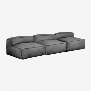 Canapé Modulaire 3 Pièces Dojans Gris Granit - Sklum