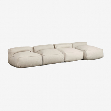 Canapé Méridienne Modulable De 4 Pièces Dojans Beige Semoline - Sklum