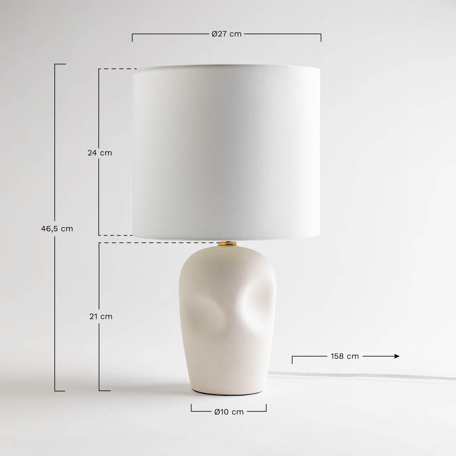 Lampe de table en céramique Akayr, mesures