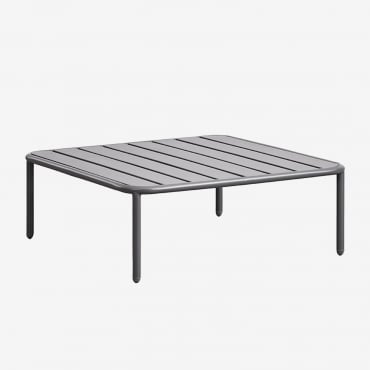 Table Basse De Jardin Carrée 90x90 Cm En Acier Roubly Gris Graphite - Sklum