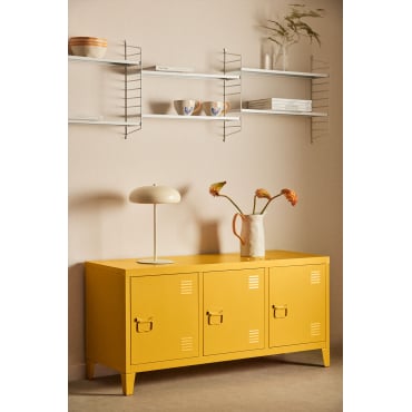 Meuble TV 120x40 cm casier en acier Pohpli