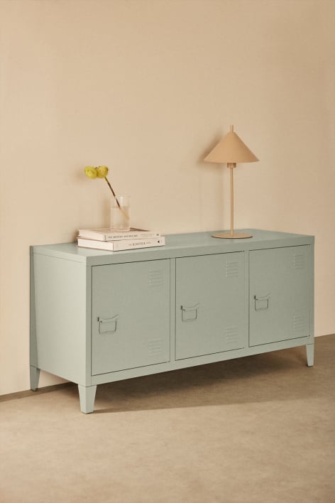 Meuble TV 120x40 cm casier en acier Pohpli