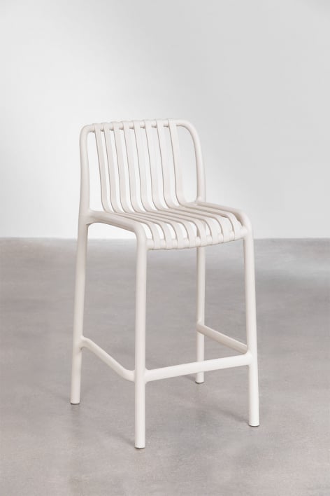 Lot de 4 tabourets hauts de jardin 65 cm empilables en polypropylène beige tapioca Wendell - Tapioca Beige