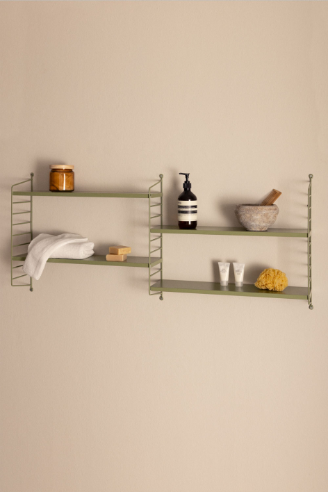 Étagère murale modulaire ↔︎60 cm en acier Emine - Vert Kaki