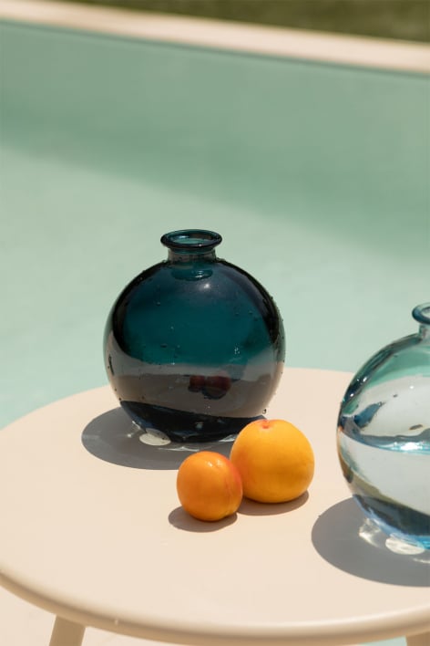 Vase en verre recyclé Kimma - Bleu Pacifique
