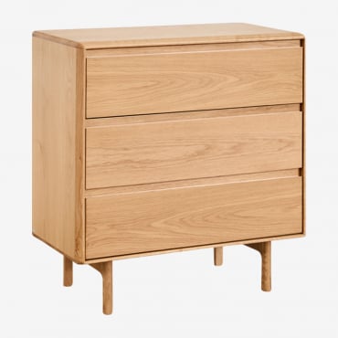 Commode 3 Tiroirs En Chêne Treveris Marron Chêne - Sklum
