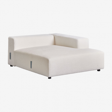 Module Méridienne Droite Pour Canapé Modulaire Bruna Boucle Blanc - Sklum