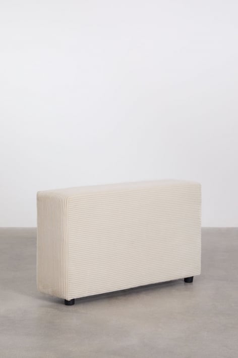 Accoudoir gauche haut ↑65 cm pour canapé modulaire Bruna - Velours Côtelé Beige Lin