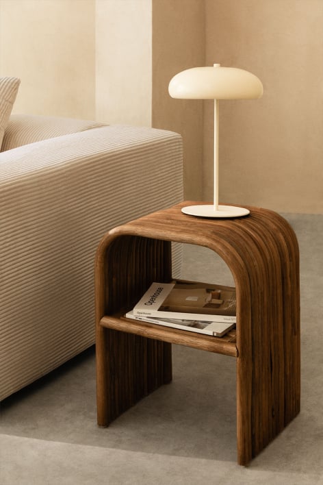 Table d'appoint rectangulaire 45x35 cm en rotin Nolay