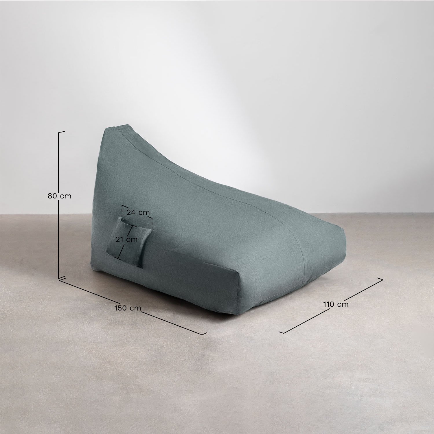 Pouf de jardin Alexander, mesures