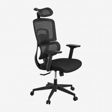 Chaise De Bureau Avec Roulettes Et Accoudoirs Vignes Noir - Sklum