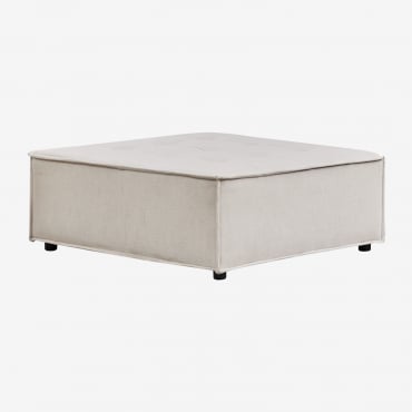 Pouf En Tissu Vermont Tissu Beige Crème - Sklum