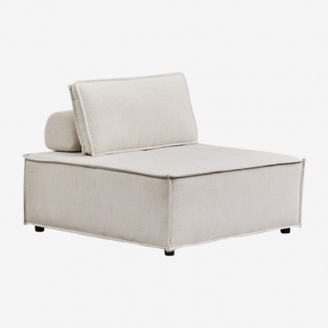 Fauteuil En Tissu Vermont Tissu Beige Crème - Sklum