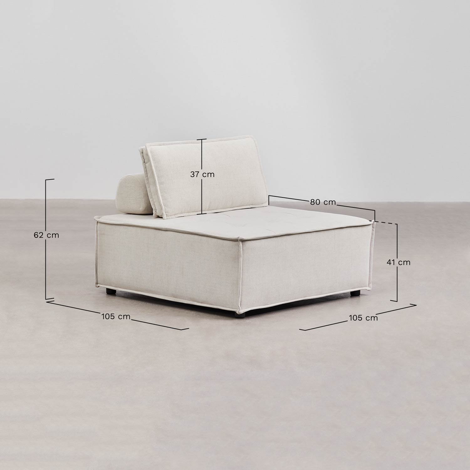 Fauteuil en tissu Vermont, mesures