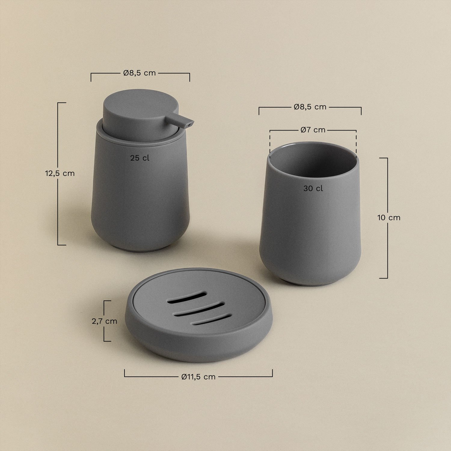 Ensemble de salle de bain Garanis, mesures