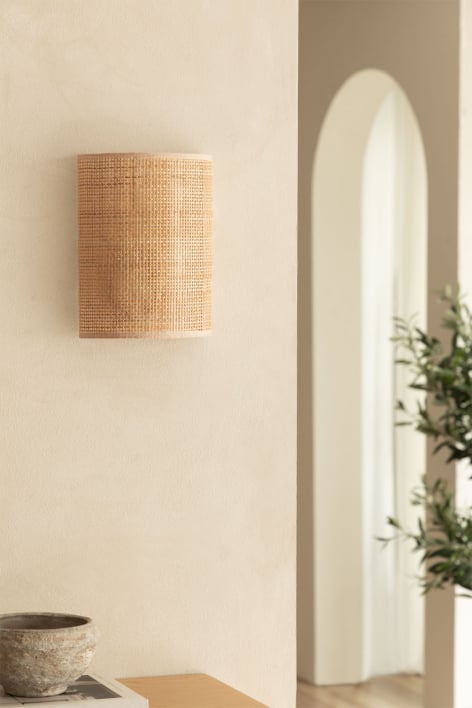 Applique murale en rotin Ytse - ↑25 cm