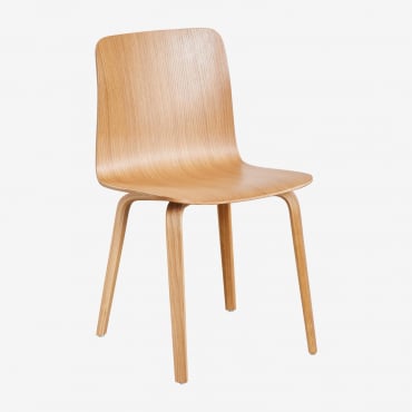 Pack De 4 Chaises De Salle À Manger En Bois Elionora Bois Naturel - Sklum