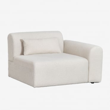 Module D'angle Droit Pour Canapé Modulaire En Bouclette Borjan Chenille Blanc - Sklum