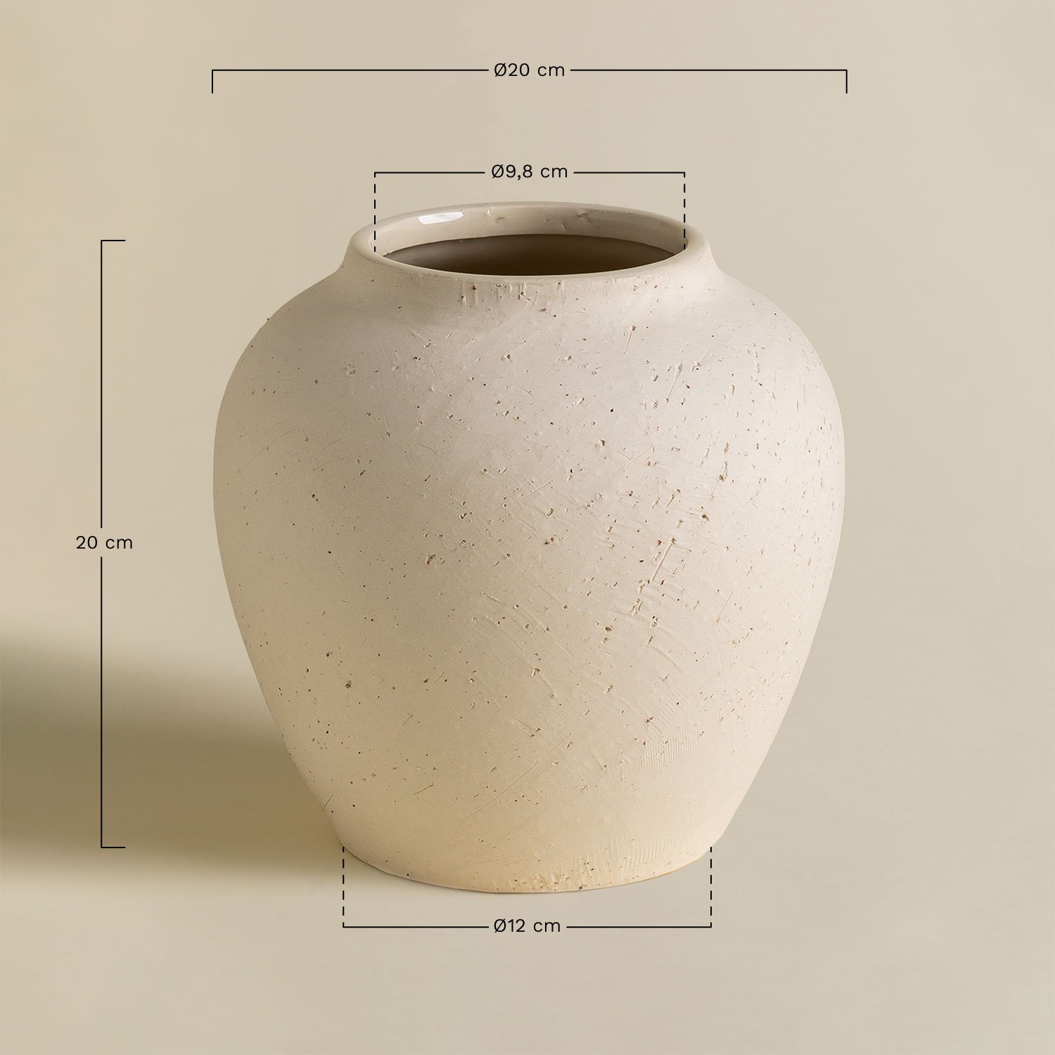 Vase en céramique Bronte, mesures