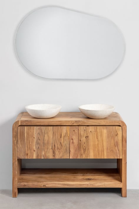 Ensemble de meuble de salle de bain en bois Vacry - Brun Acacia