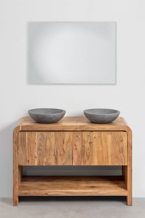 Ensemble de meuble de salle de bain en bois Vacry - Brun Acacia