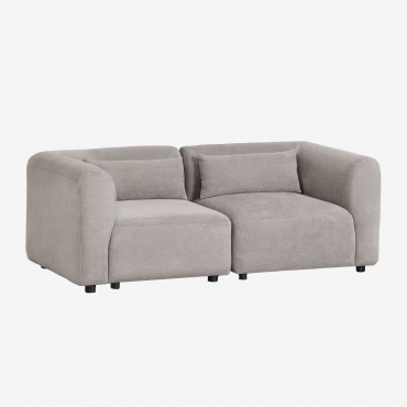 Canapé Modulaire 2 Pièces Fogler Velours Côtelé Gris Taupe Clair - Sklum