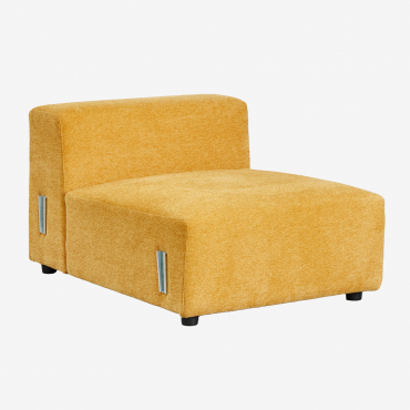 Module Central (85x113 Cm) Pour Canapé Modulaire Bruna Tissu Chenille Moutarde - Sklum