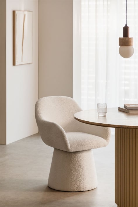Chaise de salle à manger pivotante avec accoudoirs rembourrée Erica