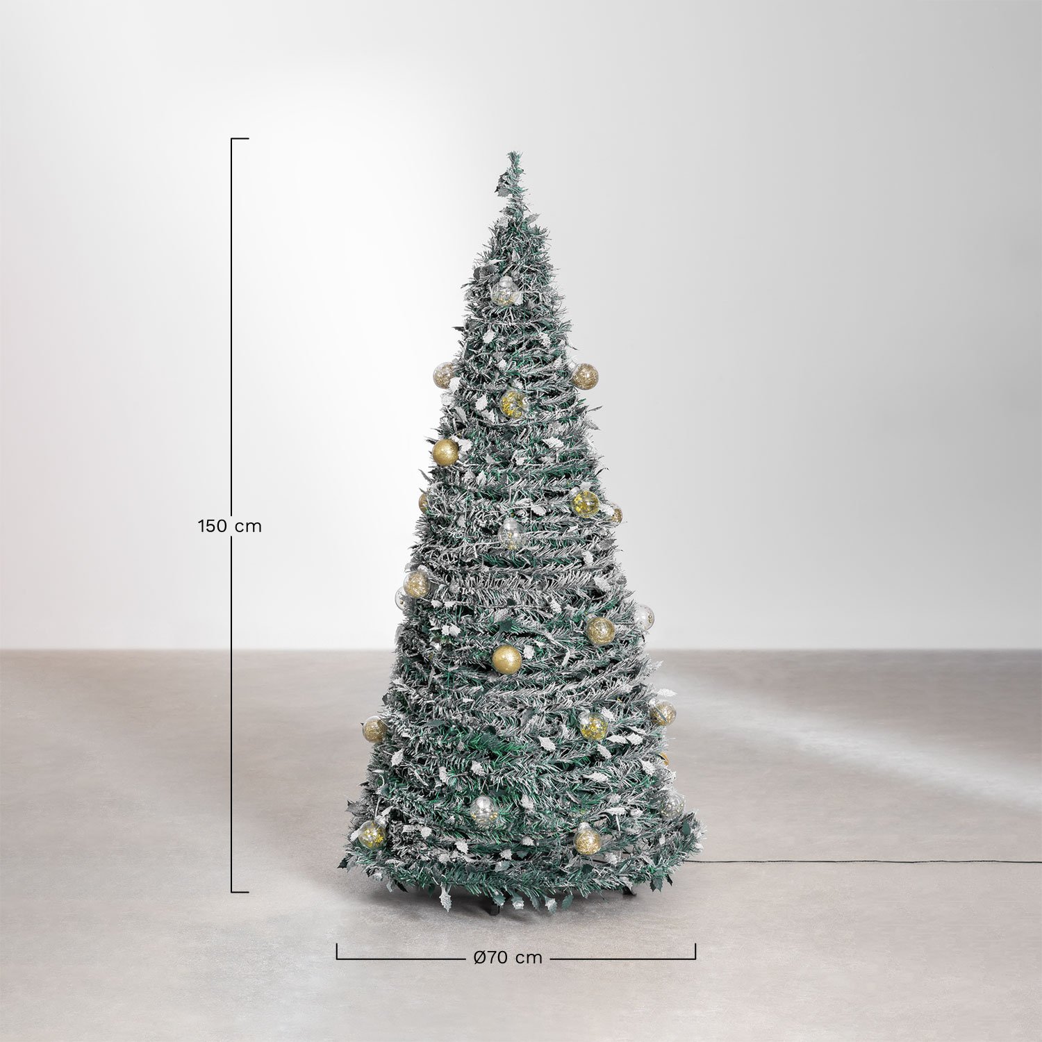 Arbre de Noël pliable avec lumières LED Taimy, mesures