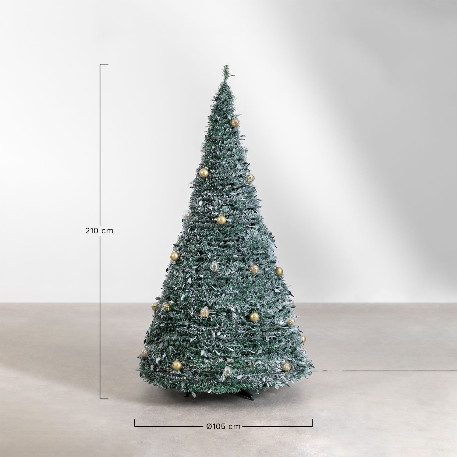 Arbre de Noël pliable avec lumières LED Taimy, mesures