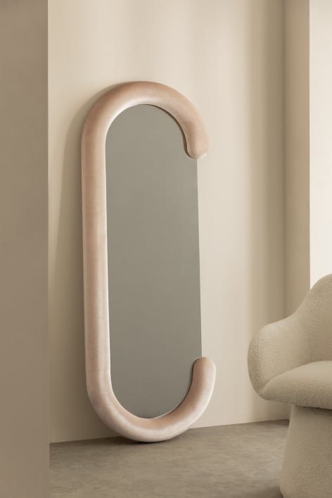 Miroir mural ovale 60x160 cm en velours Jasnon