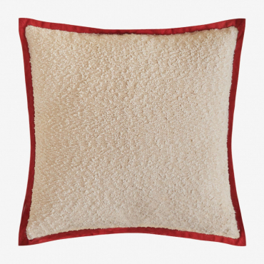 Coussin Carré En Tissu Bouclé (45x45 Cm) Renildo Blanc Gardenia - Sklum
