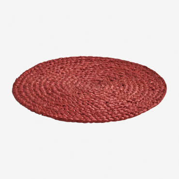 Dessous De Plat Rond En Jute Yorvet Rouge Bordeaux - Sklum