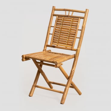 Chaise De Salle À Manger Pliante En Bambou Yakku Bambou - Sklum
