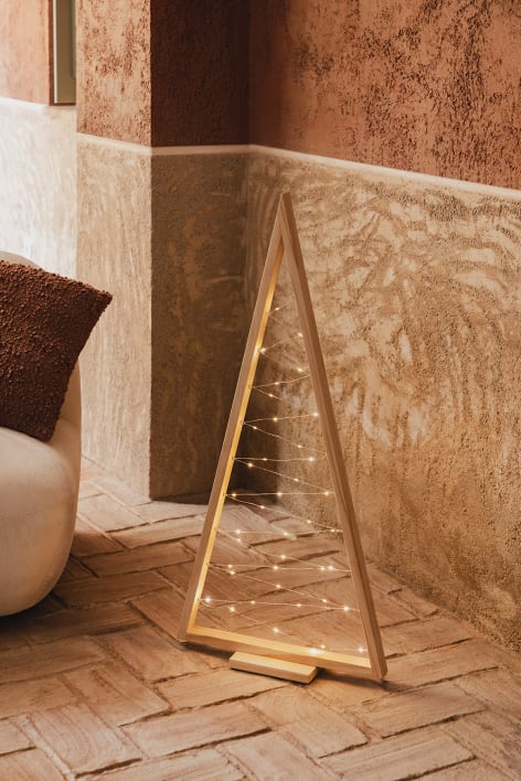 Arbre de Noël avec lumière LED en bois de pin Elwood