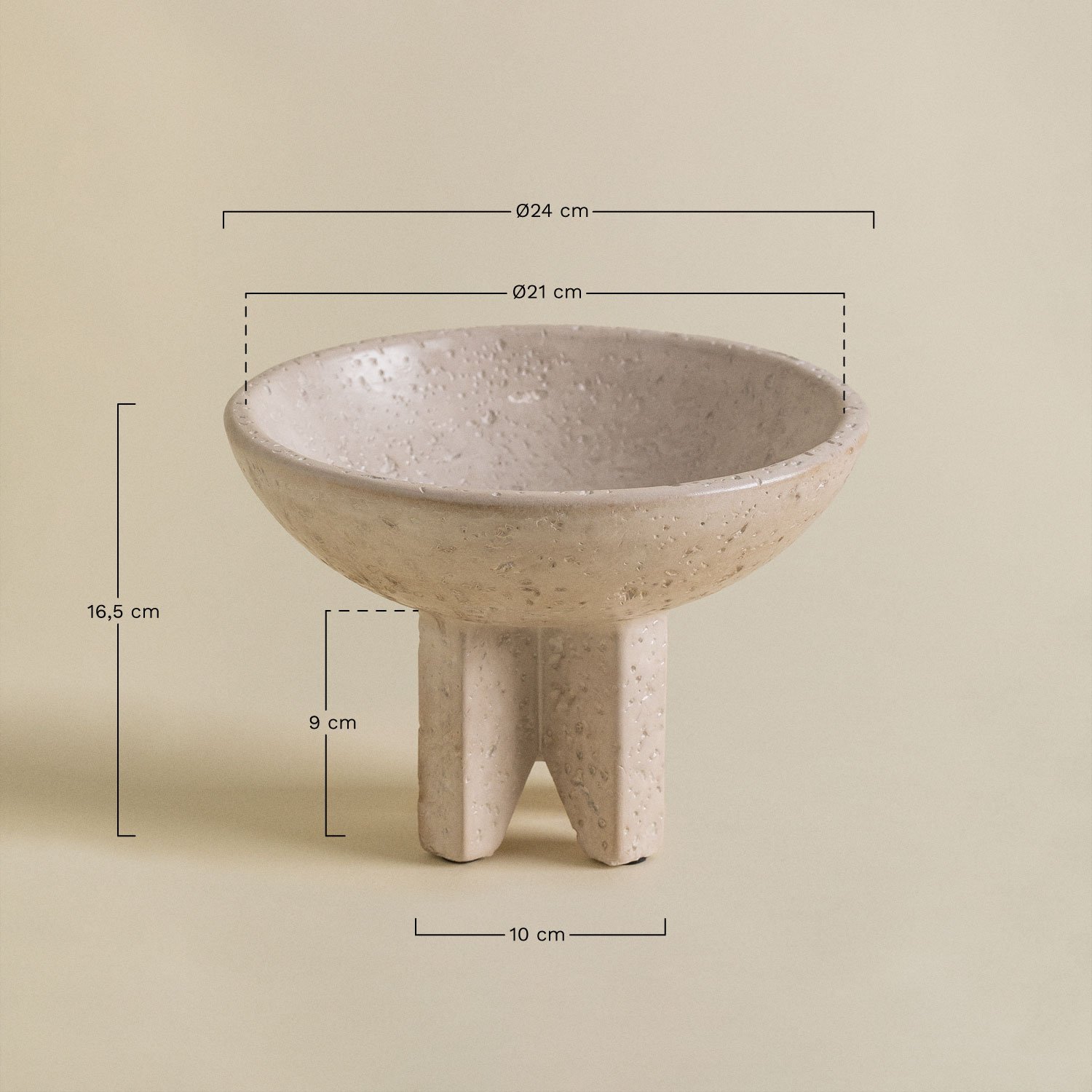 Bol décoratif en ciment Maryse, mesures