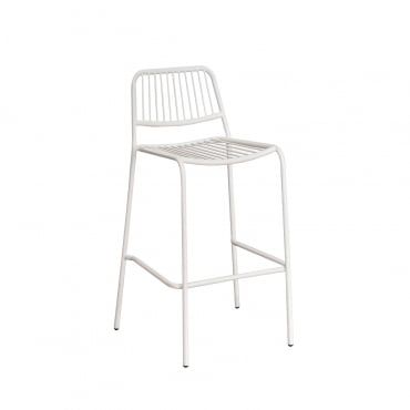 Pack De 4 Tabourets De Jardin Hauts Empilables Elton Blanc Gardenia & ↑75 Cm - Sklum