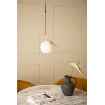 Plafonnier Linorayle en acier inoxydable avec boule en verre