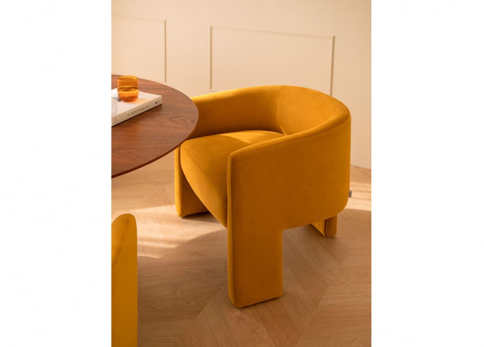 Chaise de salle à manger en velours Xastru