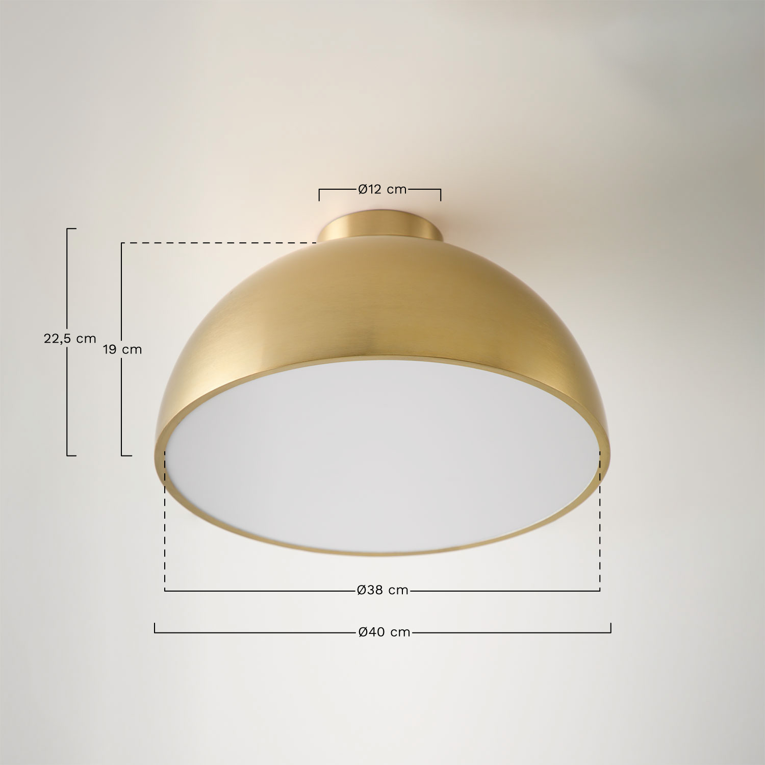 Plafonnier LED en fer Gong, mesures