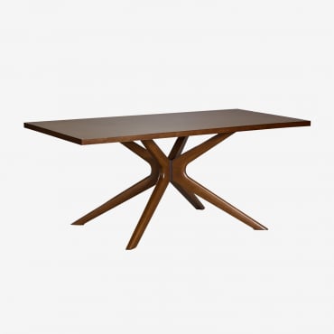 Table De Salle À Manger Rectangulaire En Bois (180x90 Cm) Arnaiz Bois Foncé - Sklum