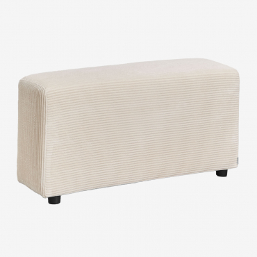 Accoudoir Droit Bas (↑55 Cm) Pour Canapé Modulaire Bruna Velours Côtelé Beige Lin - Sklum