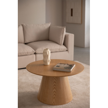 Table basse ronde en bois (Ø80 cm) Aura
